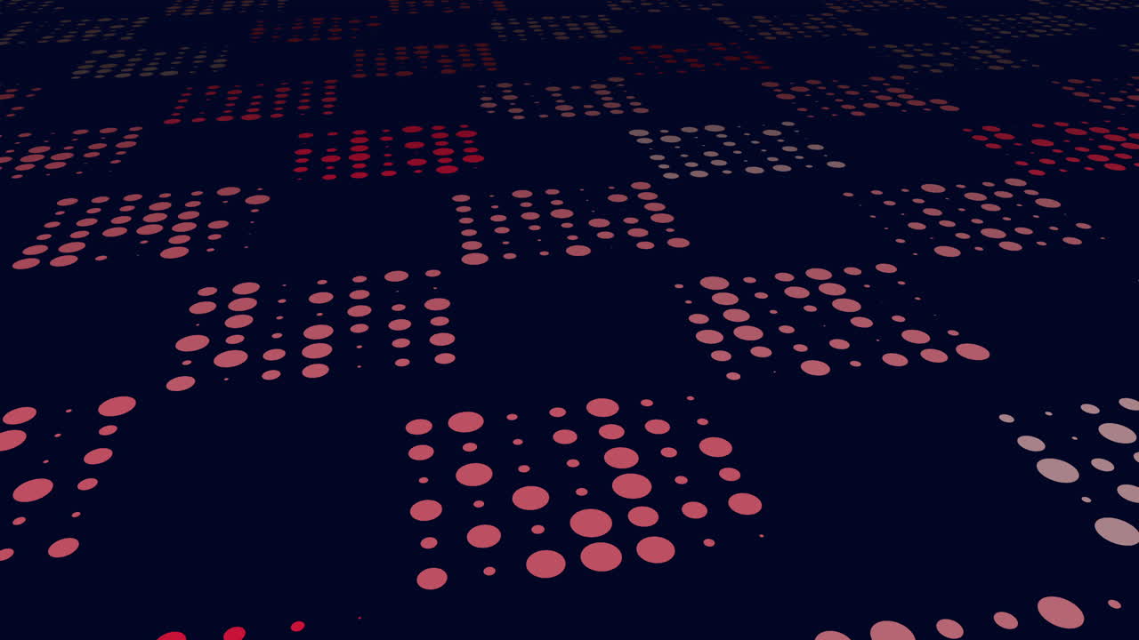 Rainbow neon dots pattern in rows