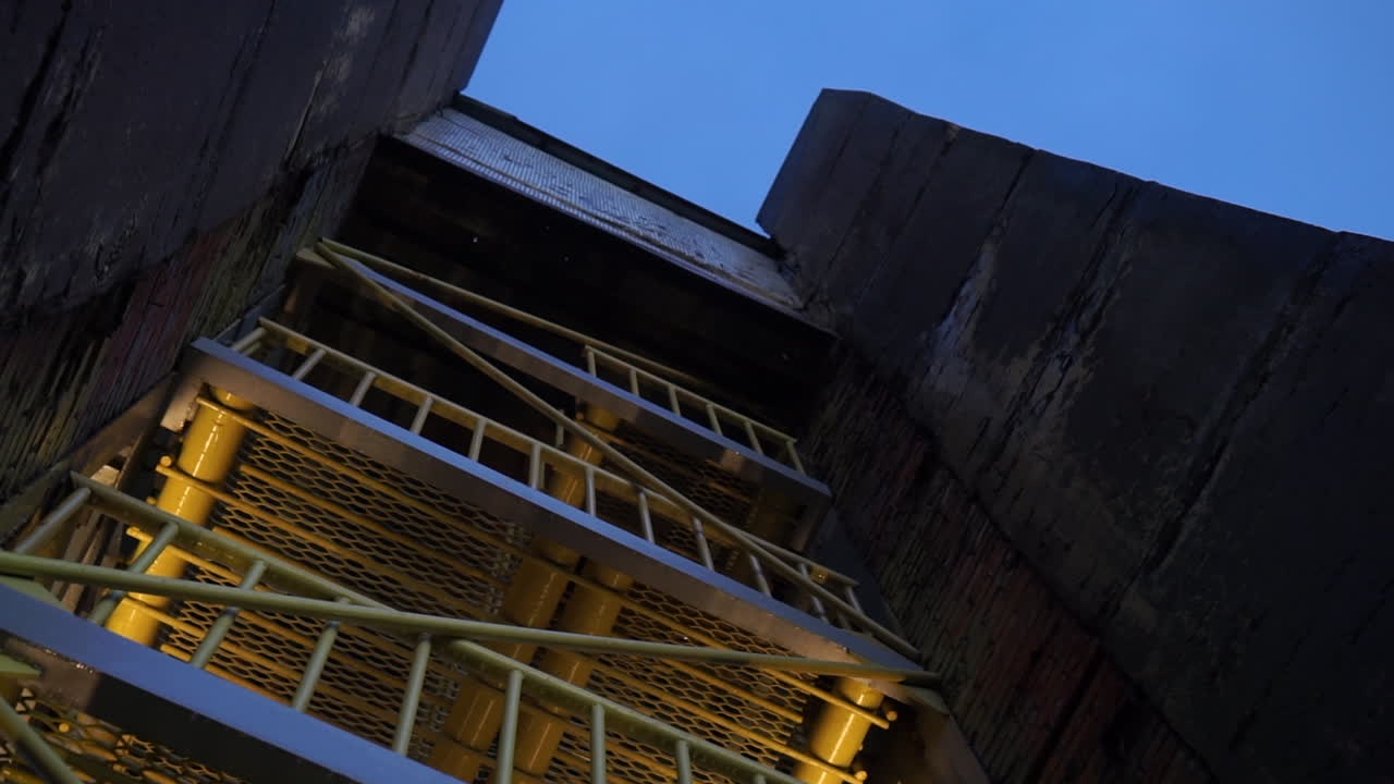 Industrial Staircase at Night