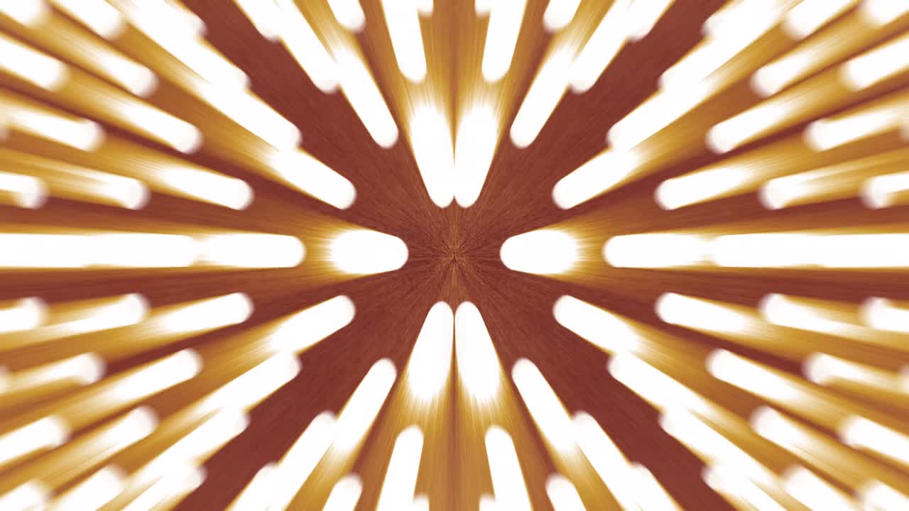 Animation of kaleidoscope glowing light trails