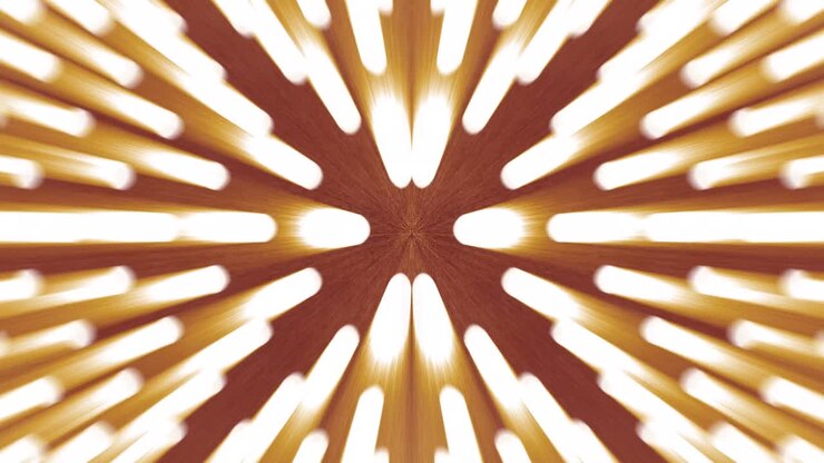 Animation of kaleidoscope glowing light trails