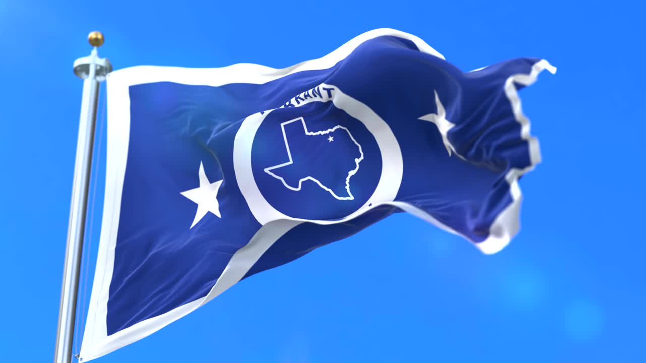 bandera del condado de tarrant, estado de texas, en los estados unidos - bucle