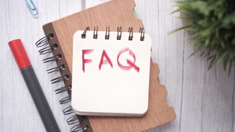 faq note on spiral notebook