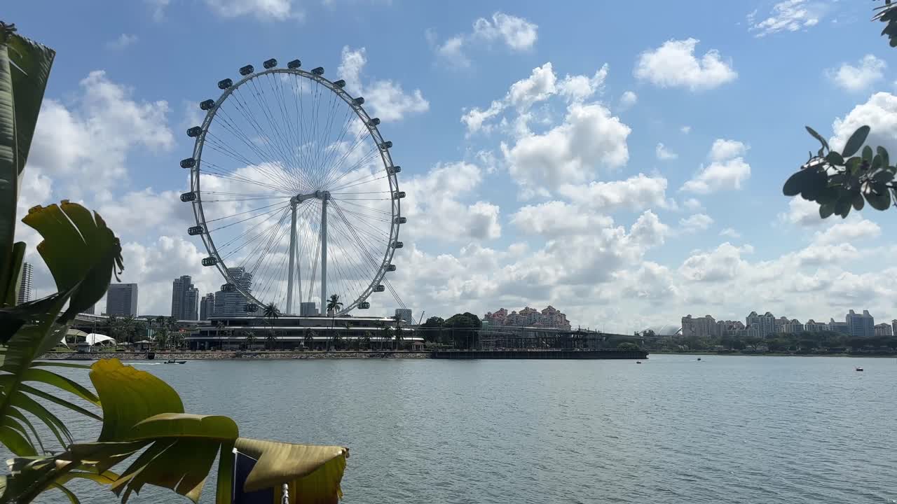 Singapore Flyer ferris wheel marina bay gardens by the bay