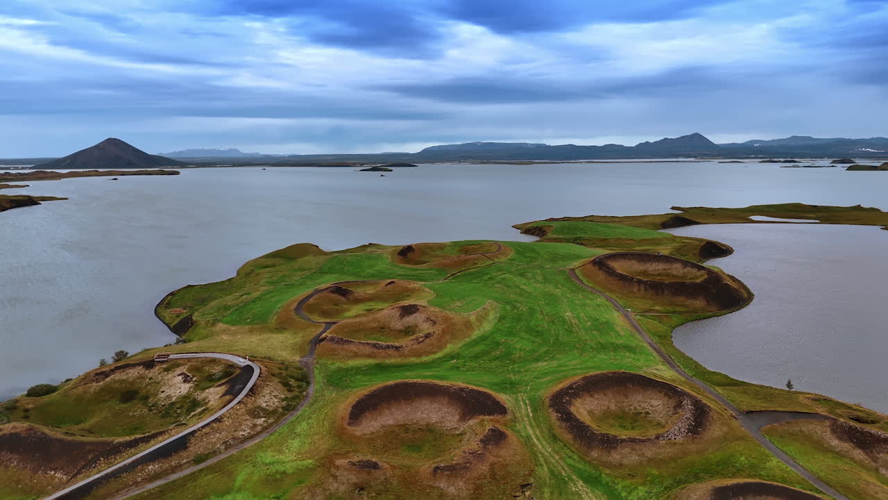 Captivating view of Ocean Diamond Iceland on grey cloudy daytime. Beautiful panorama of wilderness and famous tourist destination from top perspective.