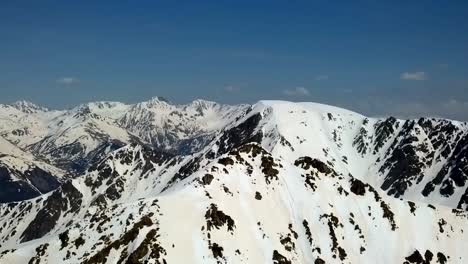 panoramic view of majestic snow-capped mountains under a clear blue sky