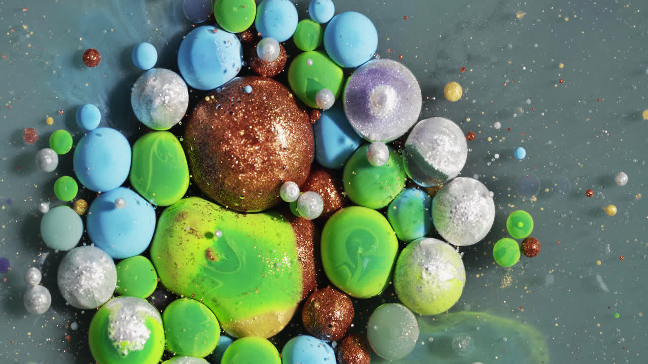 추상 수채화 유체 아트 잉크 흐르는 배경으로 다채로운 아크릴 매크로 거품 배경