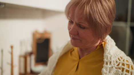 loving senior woman prepares delicious dishes in kitchen