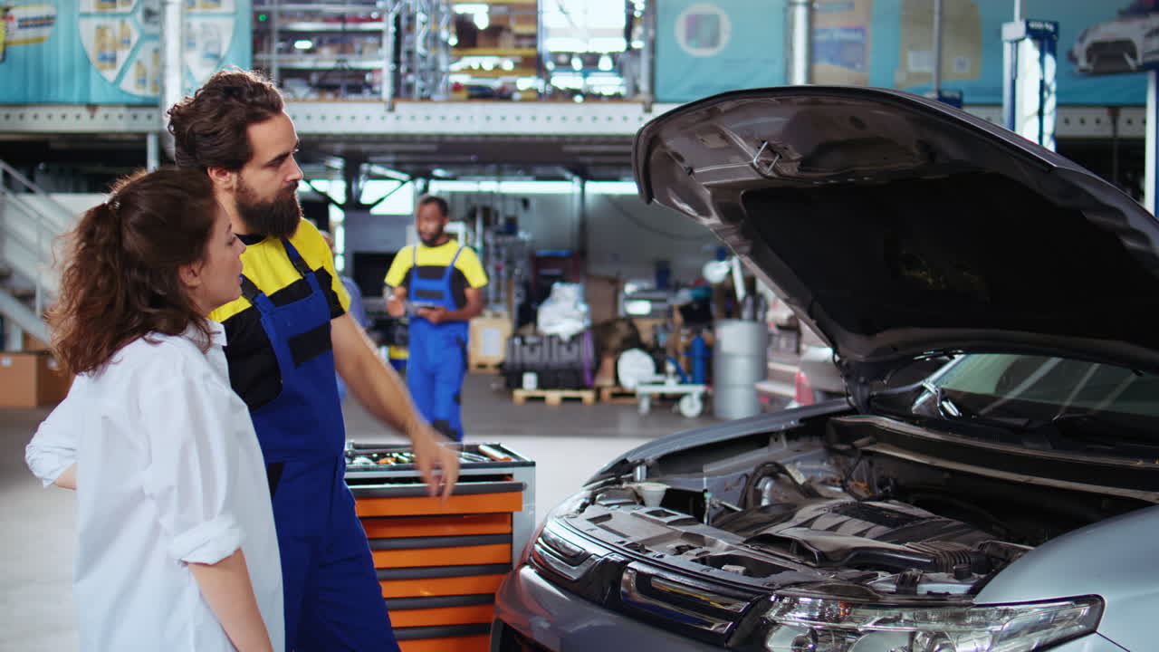 reparador de automóviles utilizando la realidad aumentada