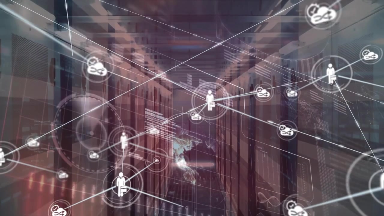 Animation of network of connections over data processing