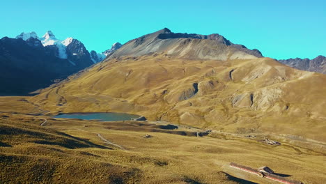 aerial drone view of the stunning landscape of the andes mountains