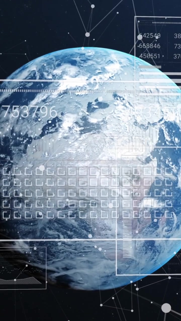 Animation of data processing over globe