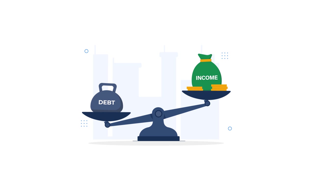 Animation of Debt and Income Balancing on a Scale