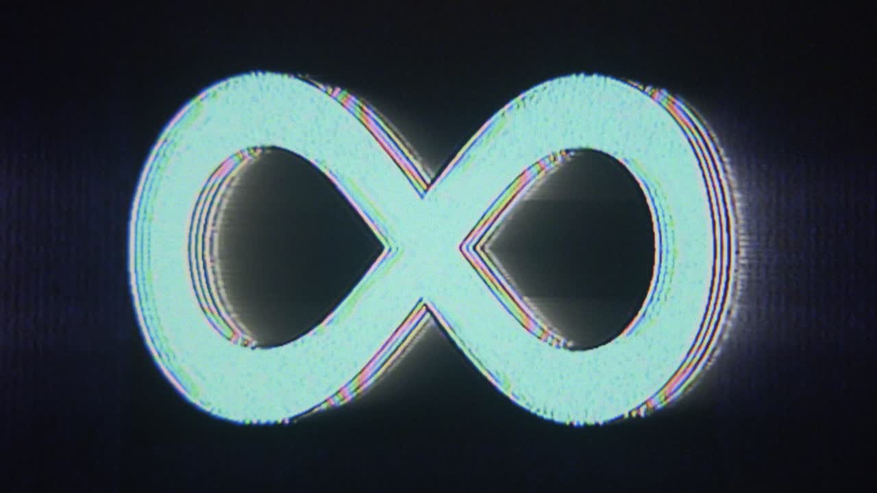 아날로그 tv 글리치 인피니티 사인, 정적 노이즈, 텍스처