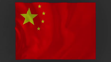 animation of waving flag of china with copy space