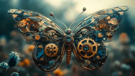 steampunk mechanical butterfly