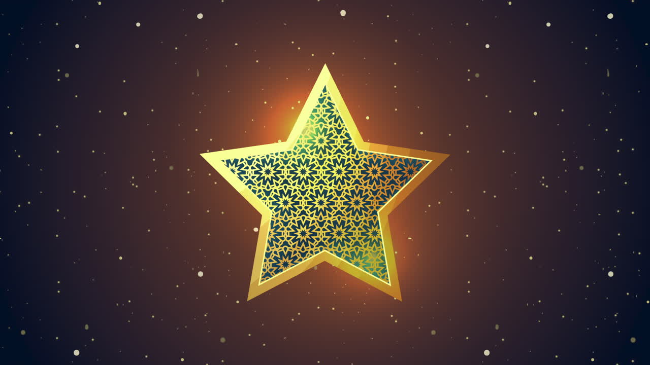 Ornate Gold Star on Dark Background