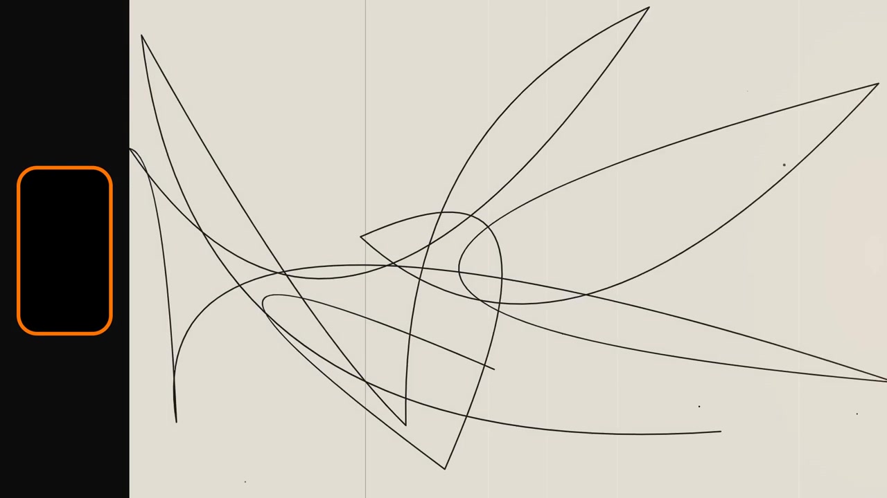 Abstract Line Art Animation on Vintage Film Background