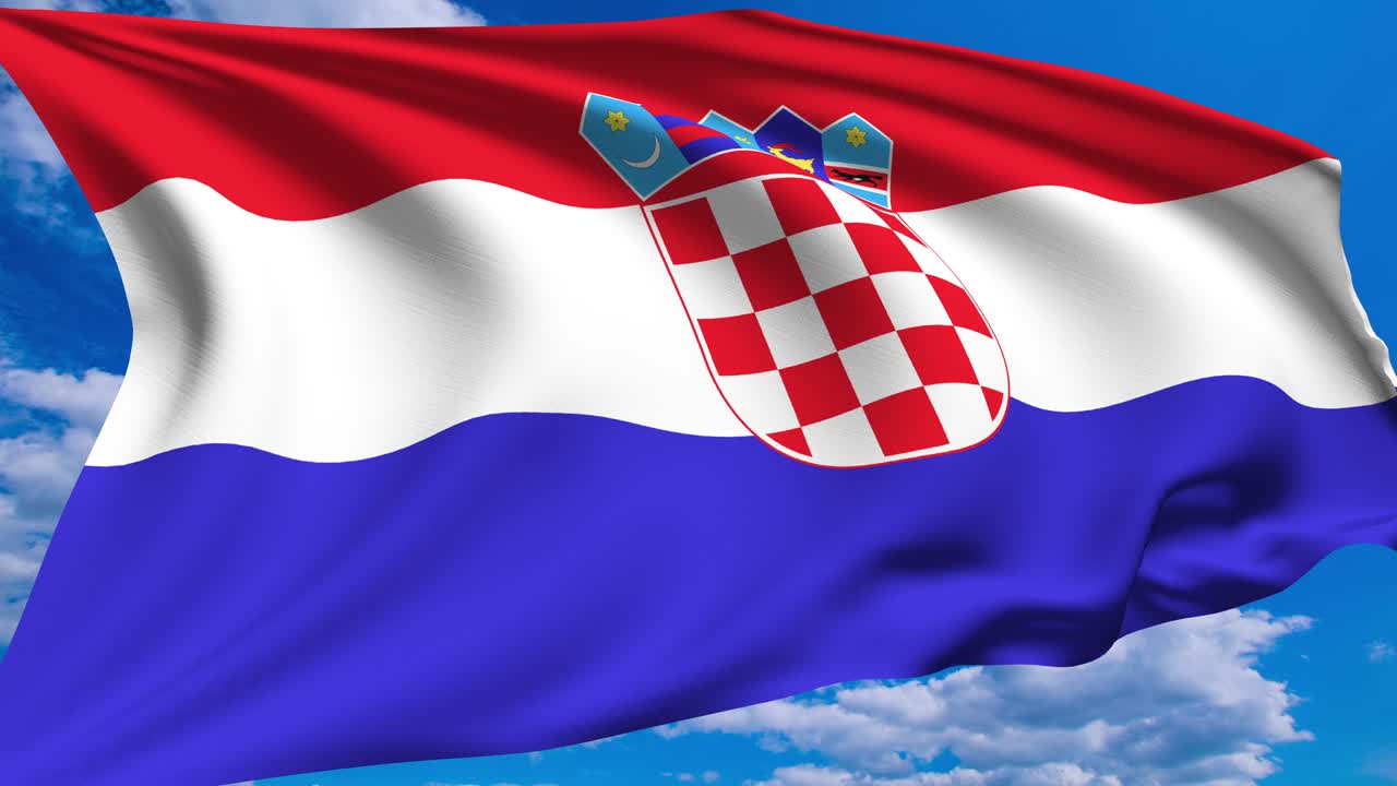 바람에 크로아티아의 발 (알파 채널, 반투명, loopable)