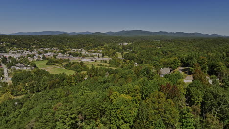 ellijay georgia aerial v7 cinematic drone flyover hillside homes capturing charming townscape, river, appalachian forests and mountainous landscape - shot with mavic 3 cine - october 2022