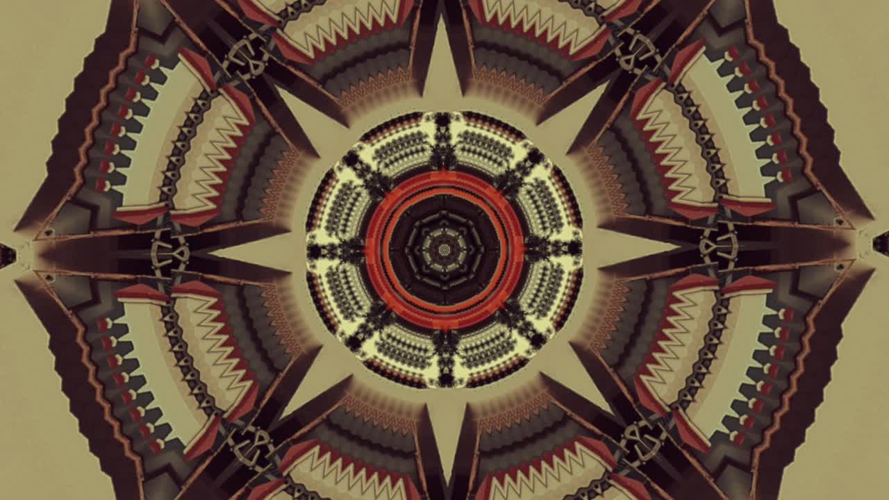 Colourful symmetric patterns botanical kaleidoscope mandala geometry wallpaper - Multicoloured fractal animation tribal vector illustration