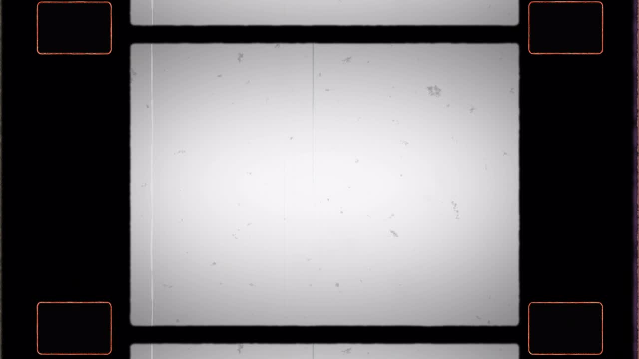 marco de película de 16 mm con agujero de engranaje y ruido, polvo, pelo, arañazos