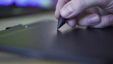 a static view of drawing on a graphic tablet