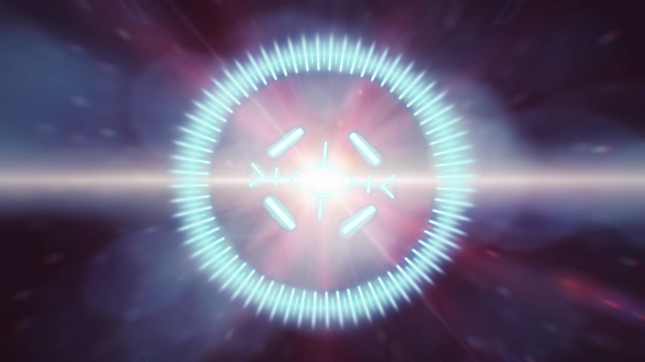 animación en 2d de un objetivo con un fondo de resaltos anamórficos