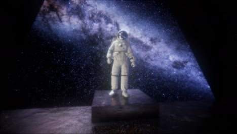 astronauta en una base espacial en el espacio profundo