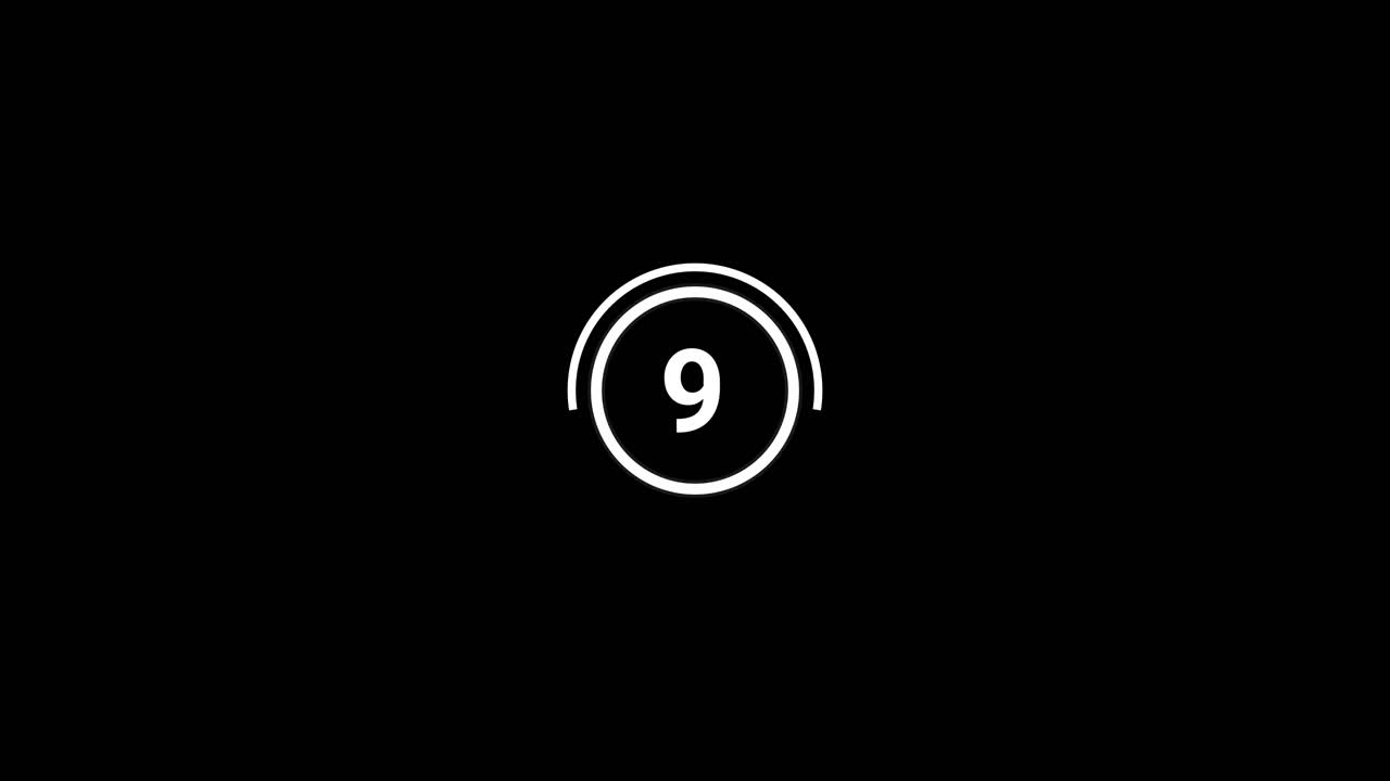 20 Second Countdown Timer with Circular Progress Bar on Black Background