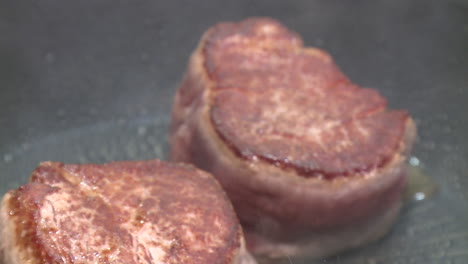 seared filet mignon in a pan