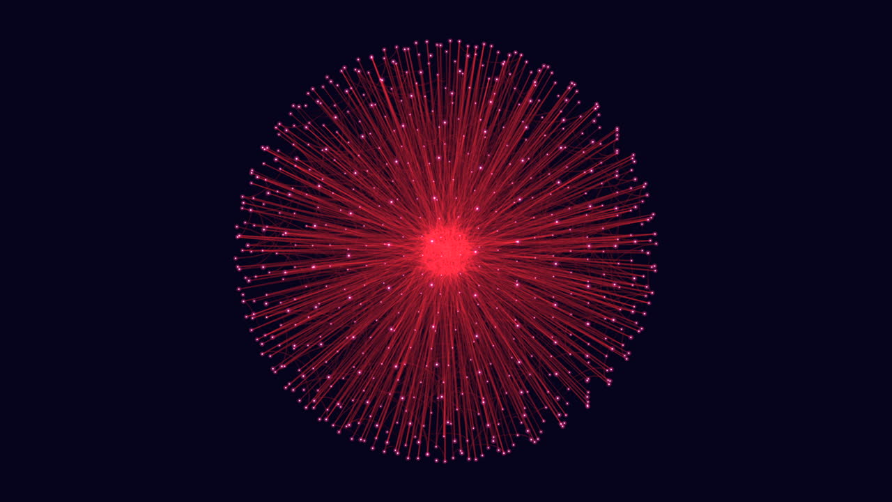 Scintillante esplosione di fuochi d'artificio nel cielo notturno