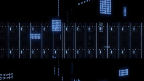 animation of digital data processing over computer servers