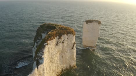 dramatic sea stacks at sunrise