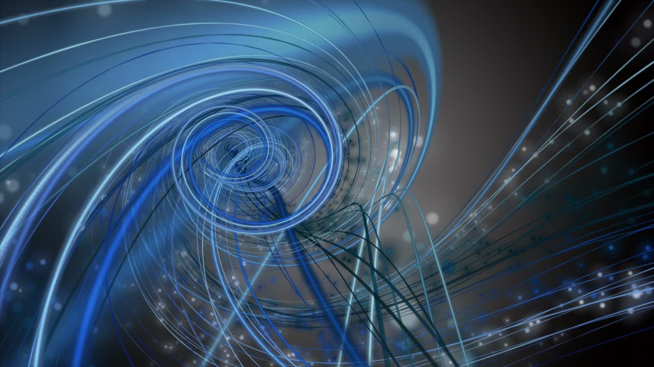 Futuristic animation with particle stripe object in slow motion, 4096x2304 loop 4K