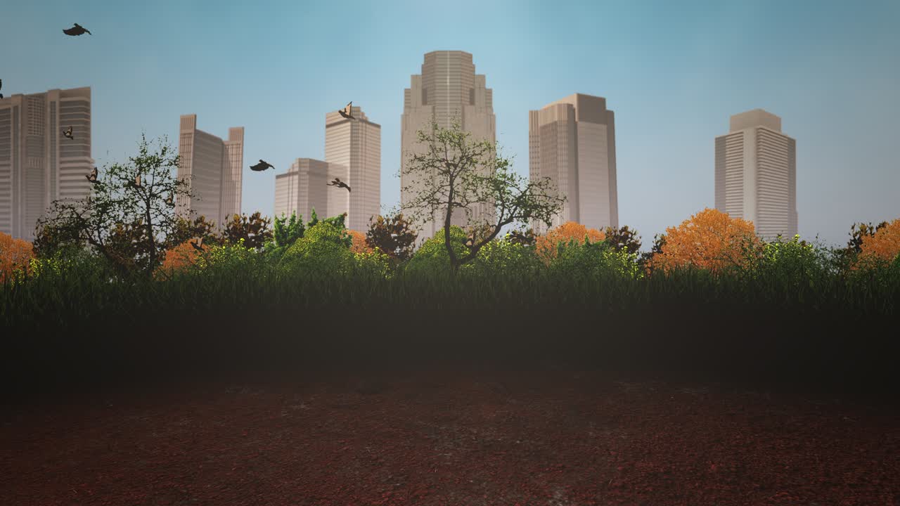 paisaje de verano con grandes edificios en el parque nacional en el día de verano