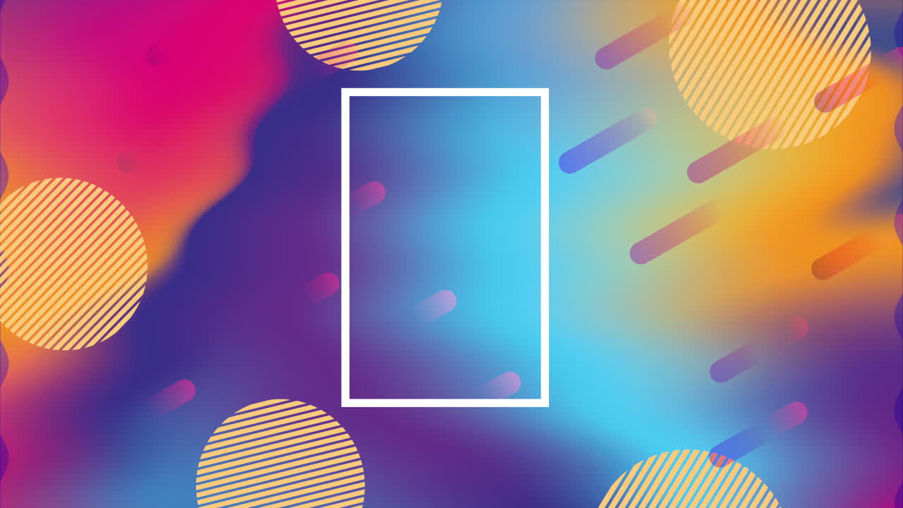 colors lines and geometric figures animation with square frame