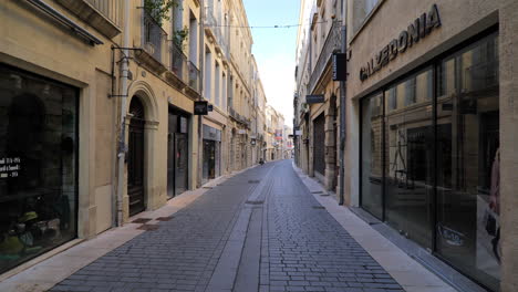 commercial street full of closed shops montpellier lockdown period