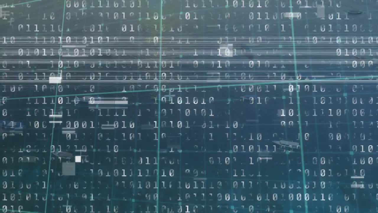 Animation of data processing over sea