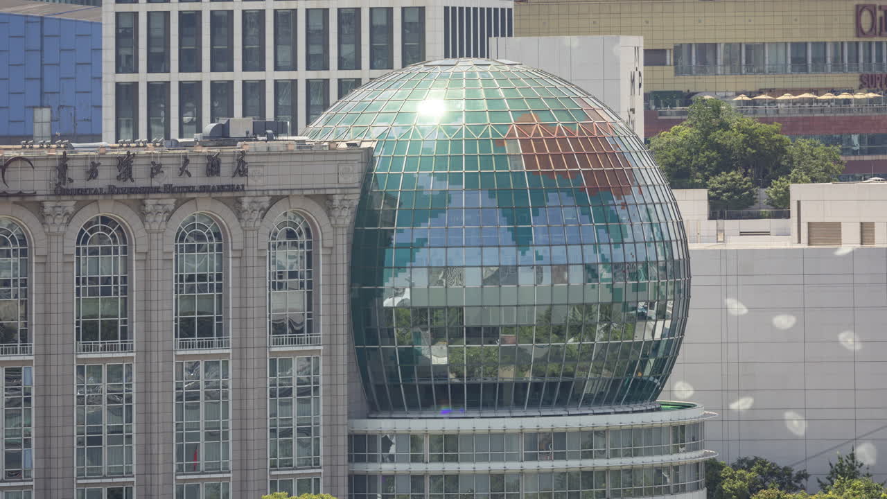 CHONGQING, CHINA - 28 MAY 2025 : Timelapse of the Shanghai city skyline closeup on the bund buildings