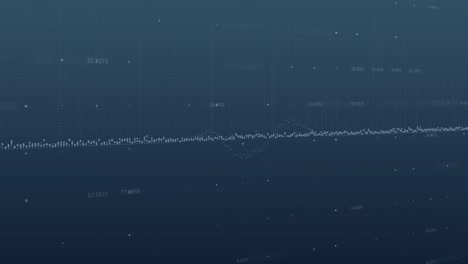 animation of dots forming graphs with changing numbers against blue background