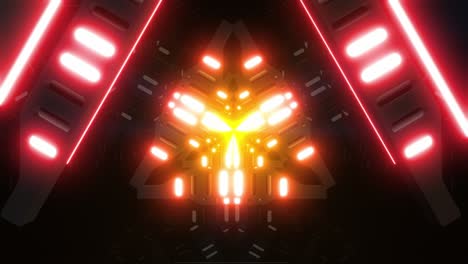 glowing neon tunnel with geometric patterns