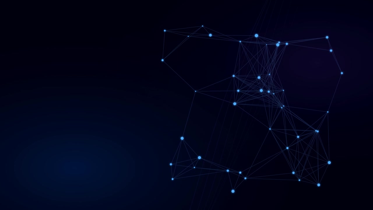 Abstract Digital Network Connection with Glowing Nodes and Lines