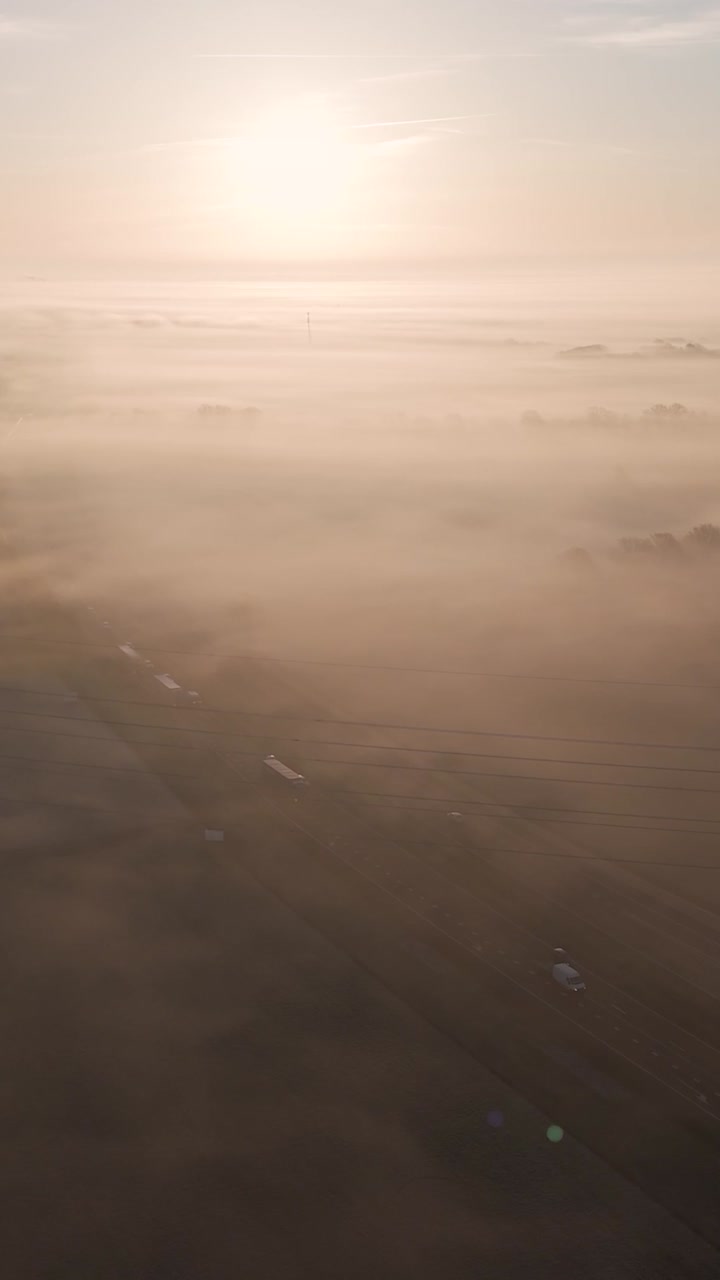 Sunrise Fog over Highway