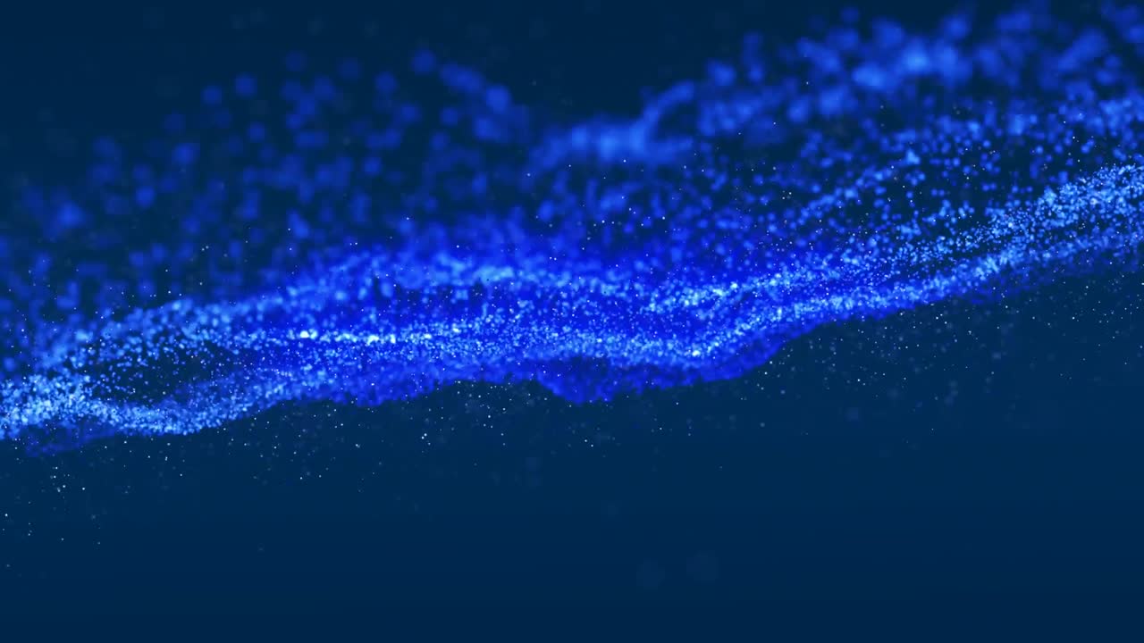 파란색 배경에서 움직이는 파란색 반이는 mesh의 애니메이션