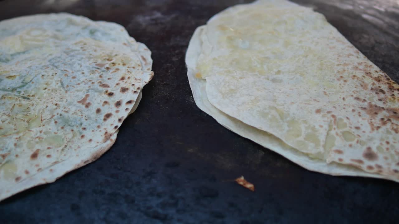 Flatbread on a grill