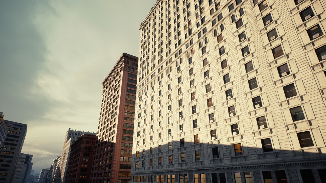 Unos espectaculares tonos de atardecer iluminan estructuras modernas y calles bulliciosas