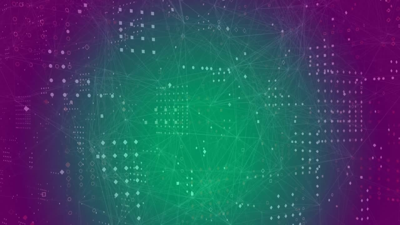 animación de puntos sobre puntos conectados con líneas sobre un fondo abstracto