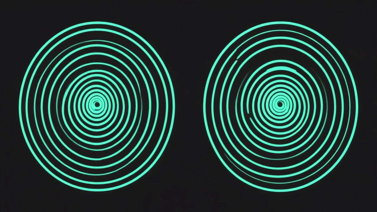 Abstract Animation of Expanding Concentric Circles on Dark Background