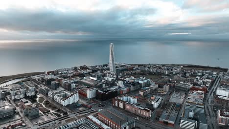 Drone-footage-of-Malmo,-Sweden