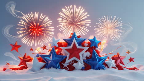 patriotic stars and fireworks celebration